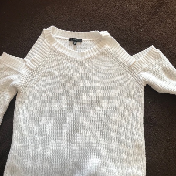 Dynamite white cold shoulder knit sweater L - Picture 6 of 11